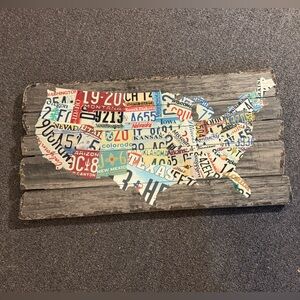 License Plate Map United States STICKER Wall Art Special Edition 30x16